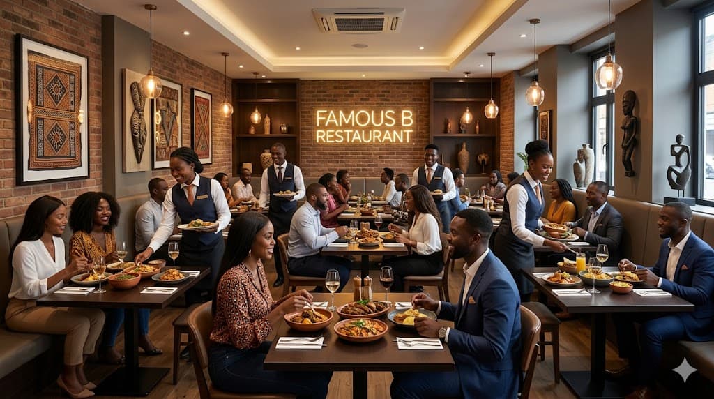Restaurant ambiance and dining area